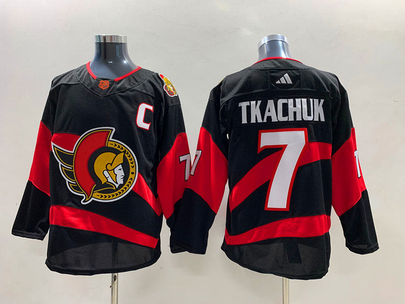 Men's Ottawa Senators Brady Tkachuk #7 Black Player Jerseys