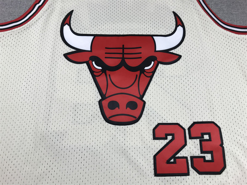 Men's Chicago Bulls Michael Jordan #23 Cream Hardwood Classics Swingman Jerseys