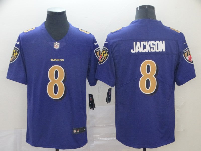 Men's Baltimore Ravens #8 Lamar Jackson Purple Jerseys
