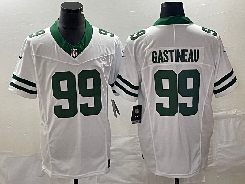 Men's New York Jets Mark Gastineau #99 White Legacy Vapor F.U.S.E. Limited Jerseys