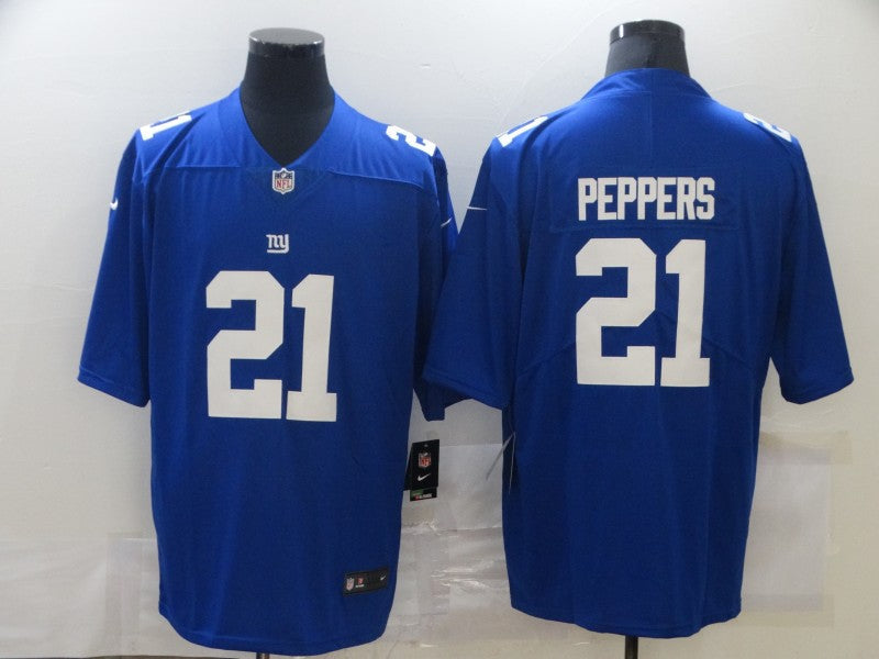 Men's New York Giants Jabrill Peppers #21 Blue Game Jerseys