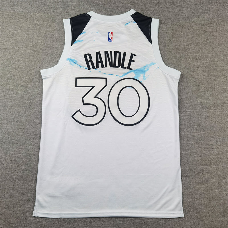 Men's Minnesota Timberwolves Julius Randle #30 White 2024/25 Swingman Player Jerseys - City Edition