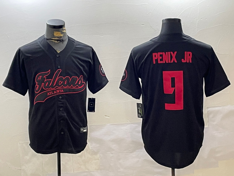 Men's Atlanta Falcons Michael Penix Jr. #9 Black Player Game Jerseys
