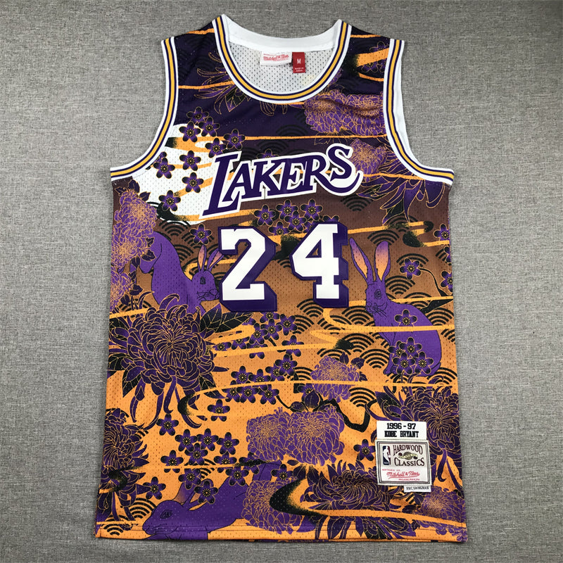 Men's Los Angeles Lakers Kobe Bryant #24 Year of Rabbit Edition Hardwood Classics Swingman Jerseys