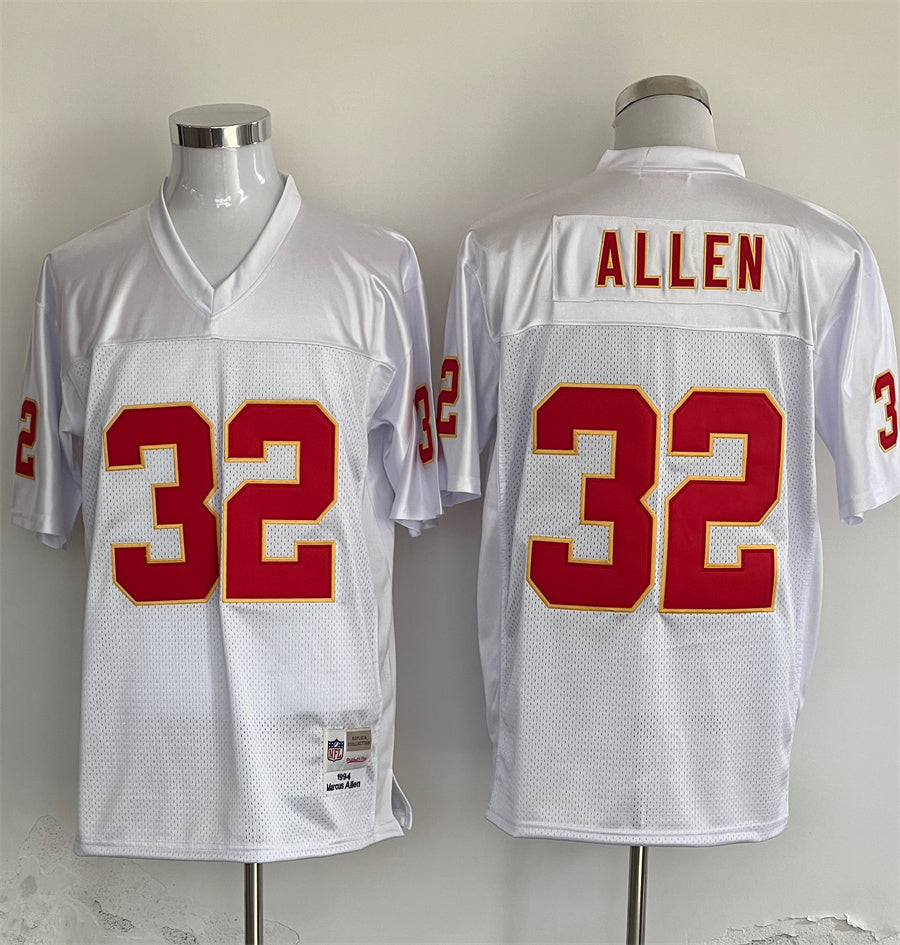 Men's Kansas City Chiefs Marcus Allen Mitchell & Ness White Legacy Replica Jerseys