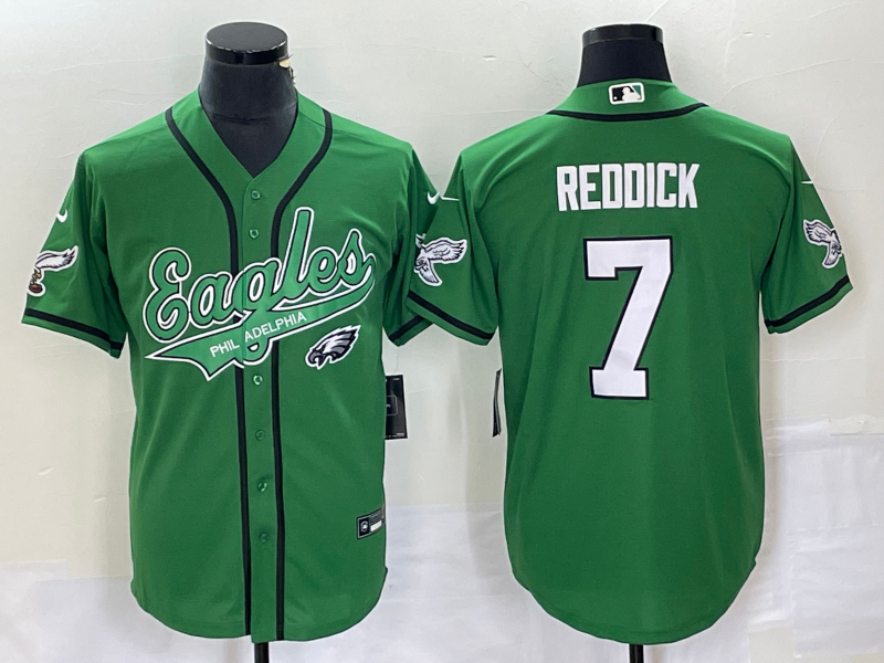 Men's Philadelphia Eagles Haason Reddick #7 Kelly Green Game Jerseys Joint Edition