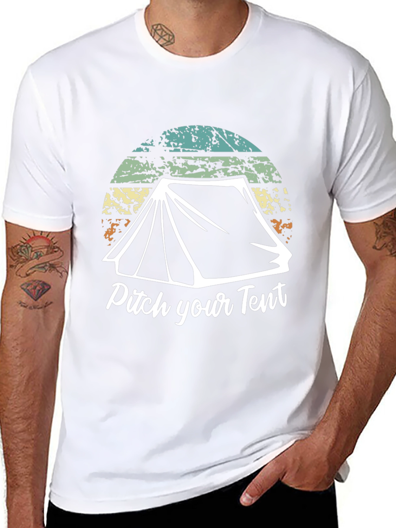 Pitch Your Tent Graphic Tee - Camping Adventure Shirt