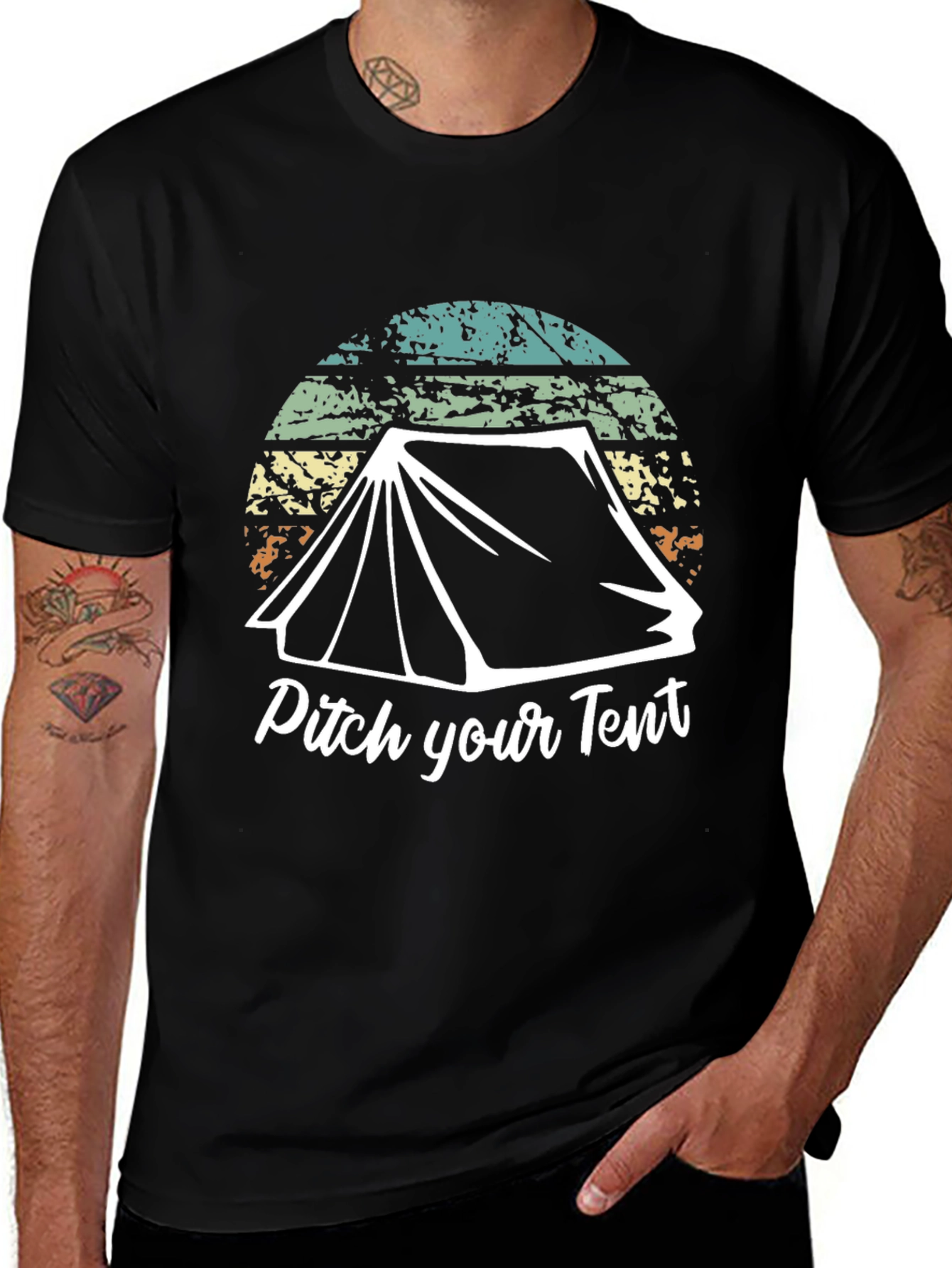 Pitch Your Tent Graphic Tee - Camping Adventure Shirt