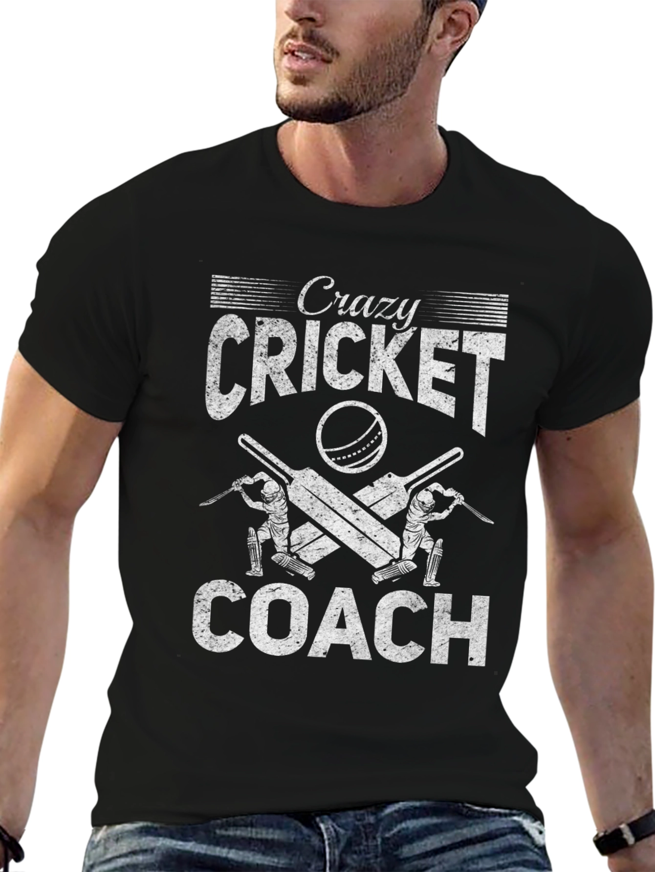 Crazy Cricket Coach Graphic T-Shirt