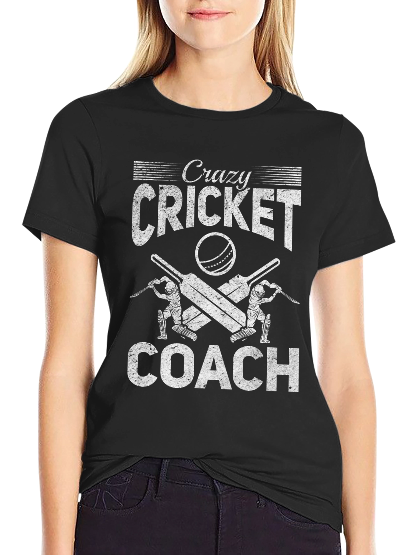 Crazy Cricket Coach Graphic T-Shirt