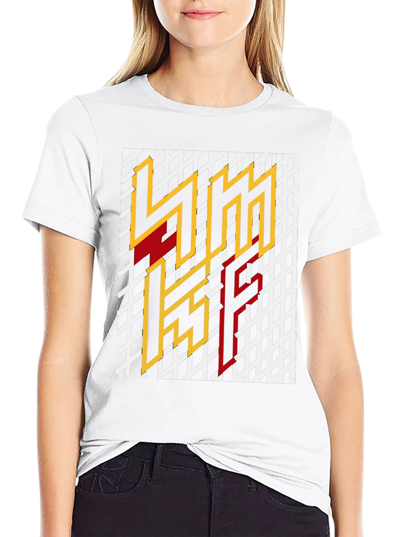 Geometric Graphic Print T-Shirt - Black