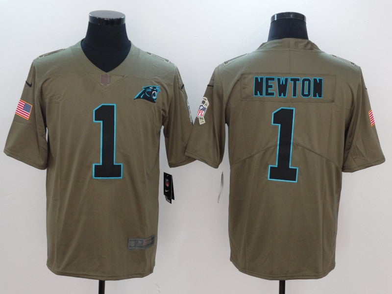 Men's Carolina Panthers Cam Newton #1 Brown Game Player Jerseys
