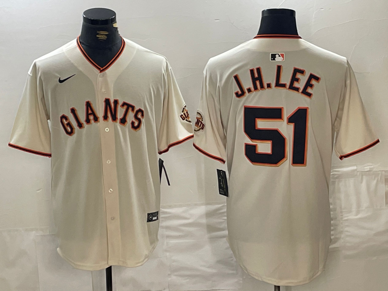 Men's San Francisco Giants Jung Hoo Lee #51 Cream Home Replica Player Jerseys