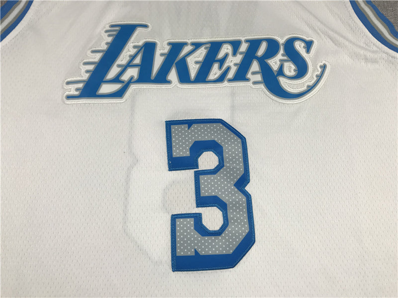 Men's Los Angeles Lakers Anthony Davis #3 White Swingman Jerseys - City Edition