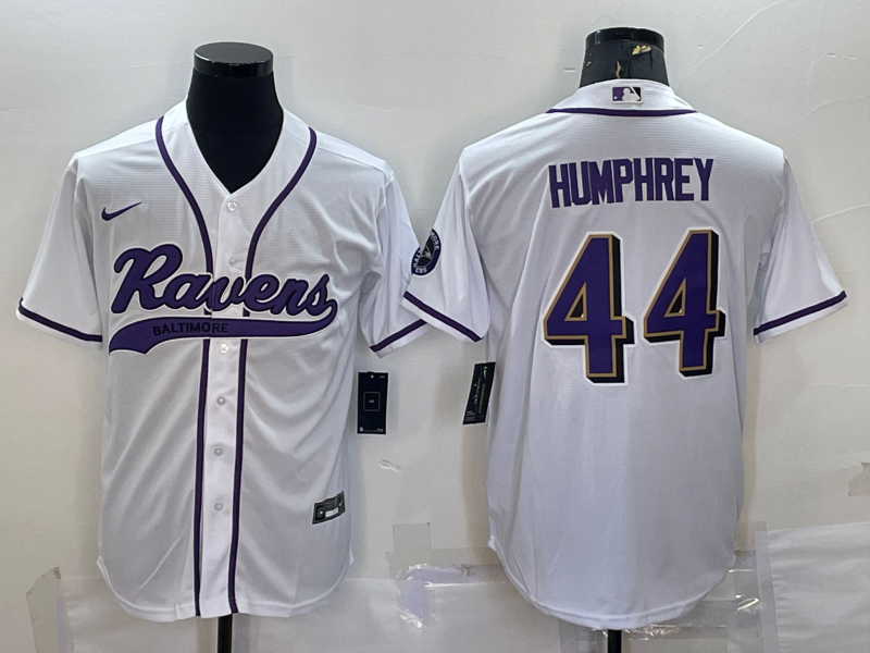 Men's Baltimore Ravens Marlon Humphrey #44 White Game Jerseys Joint Edition