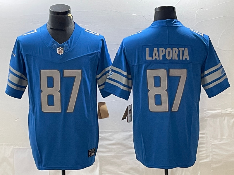 Men's Detroit Lions Sam Laporta #87 Blue Player Game Jerseys
