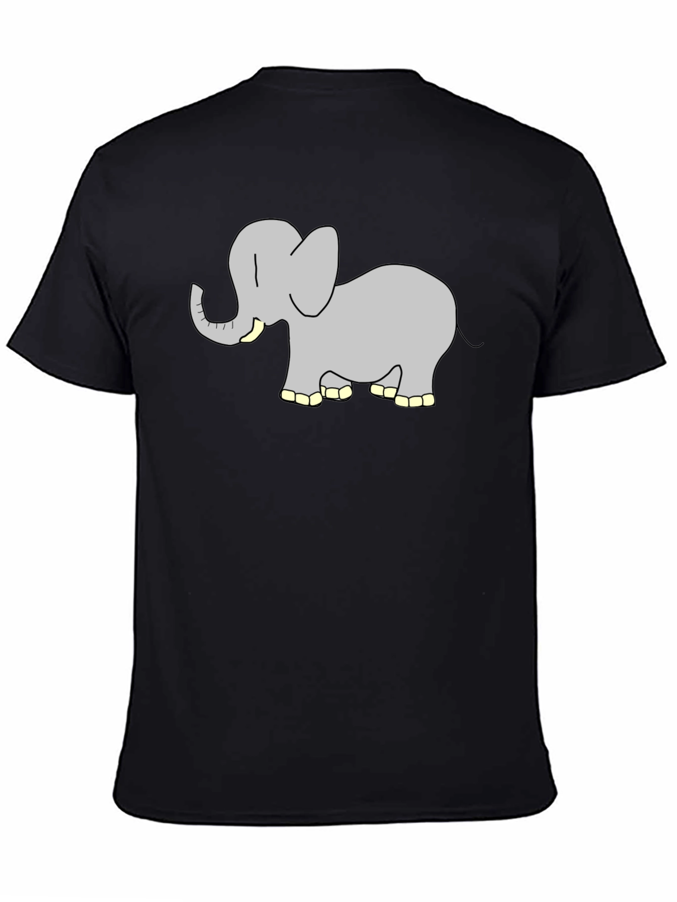 Elephant Graphic Tee - Black Cotton T-Shirt