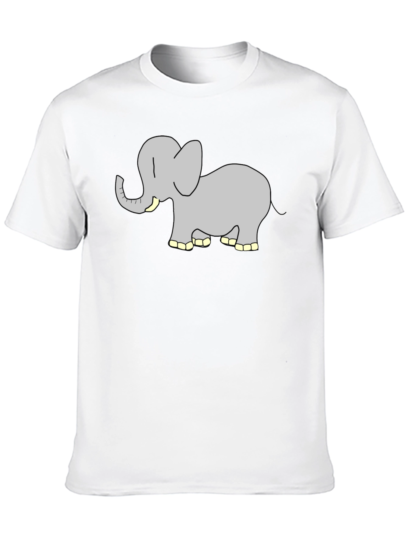 Elephant Graphic Tee - Black Cotton T-Shirt