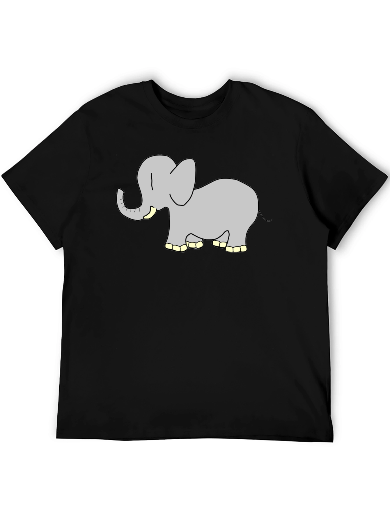 Elephant Graphic Tee - Black Cotton T-Shirt