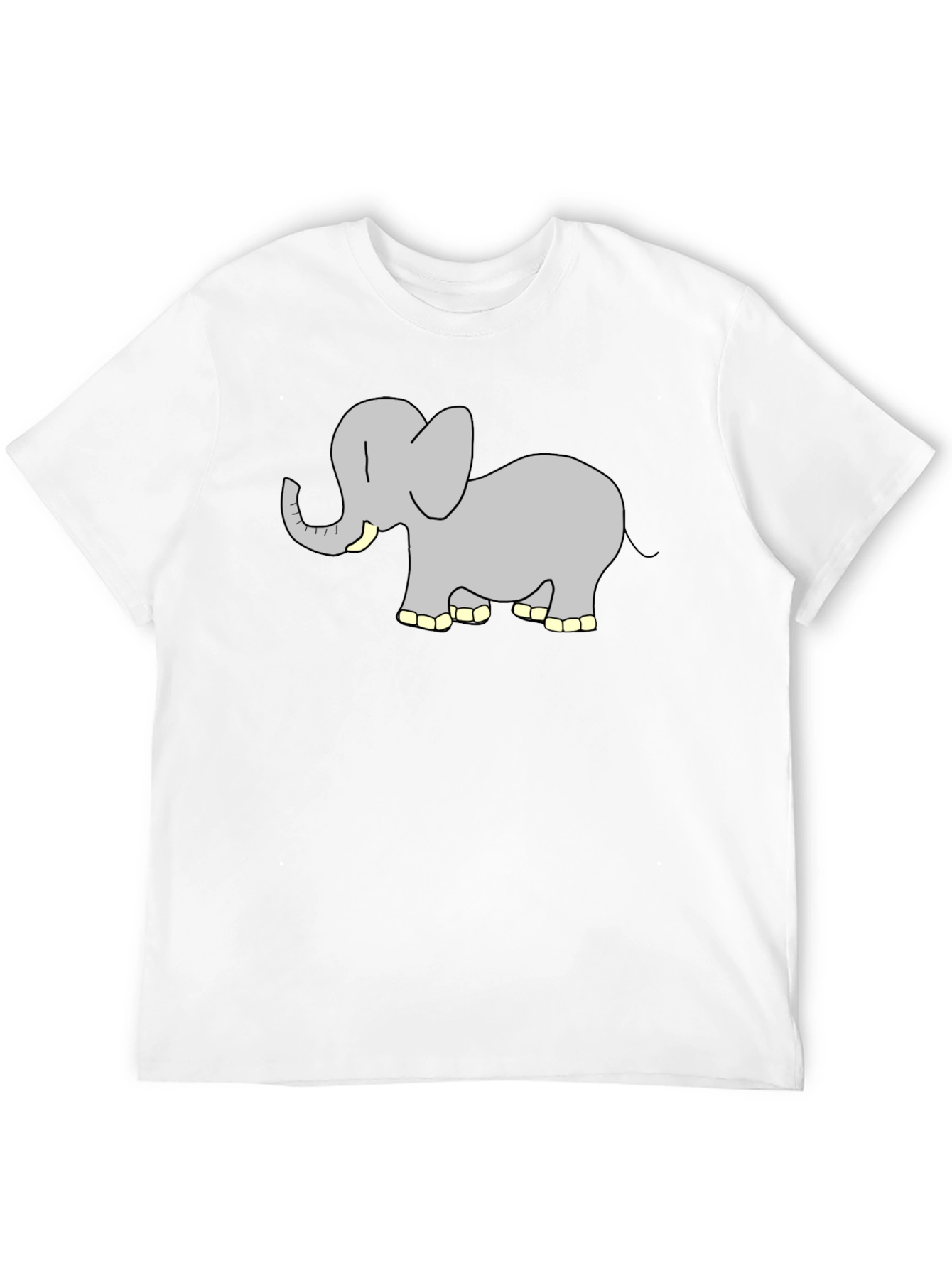 Elephant Graphic Tee - Black Cotton T-Shirt