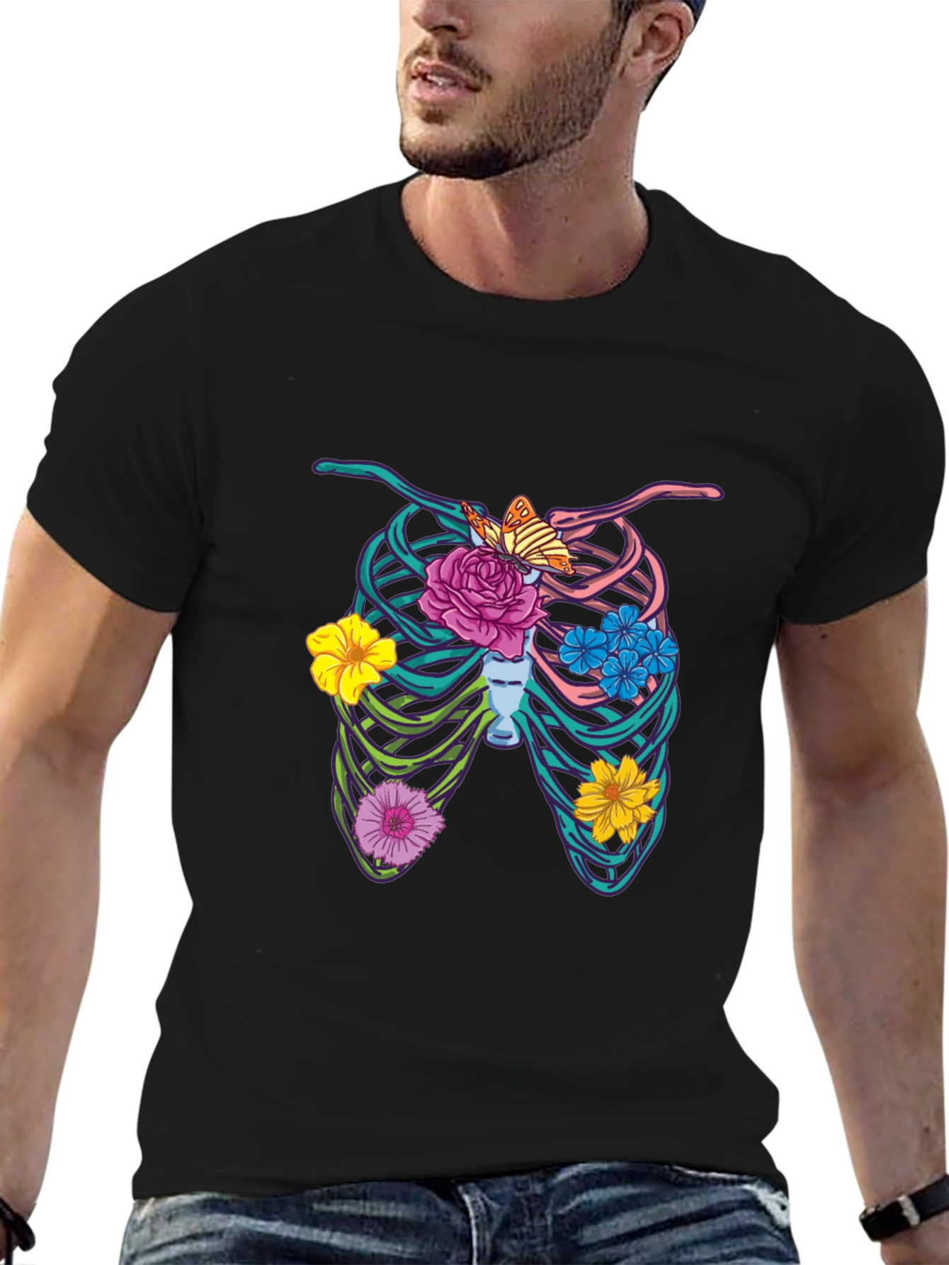 Floral Rib Cage Graphic Tee