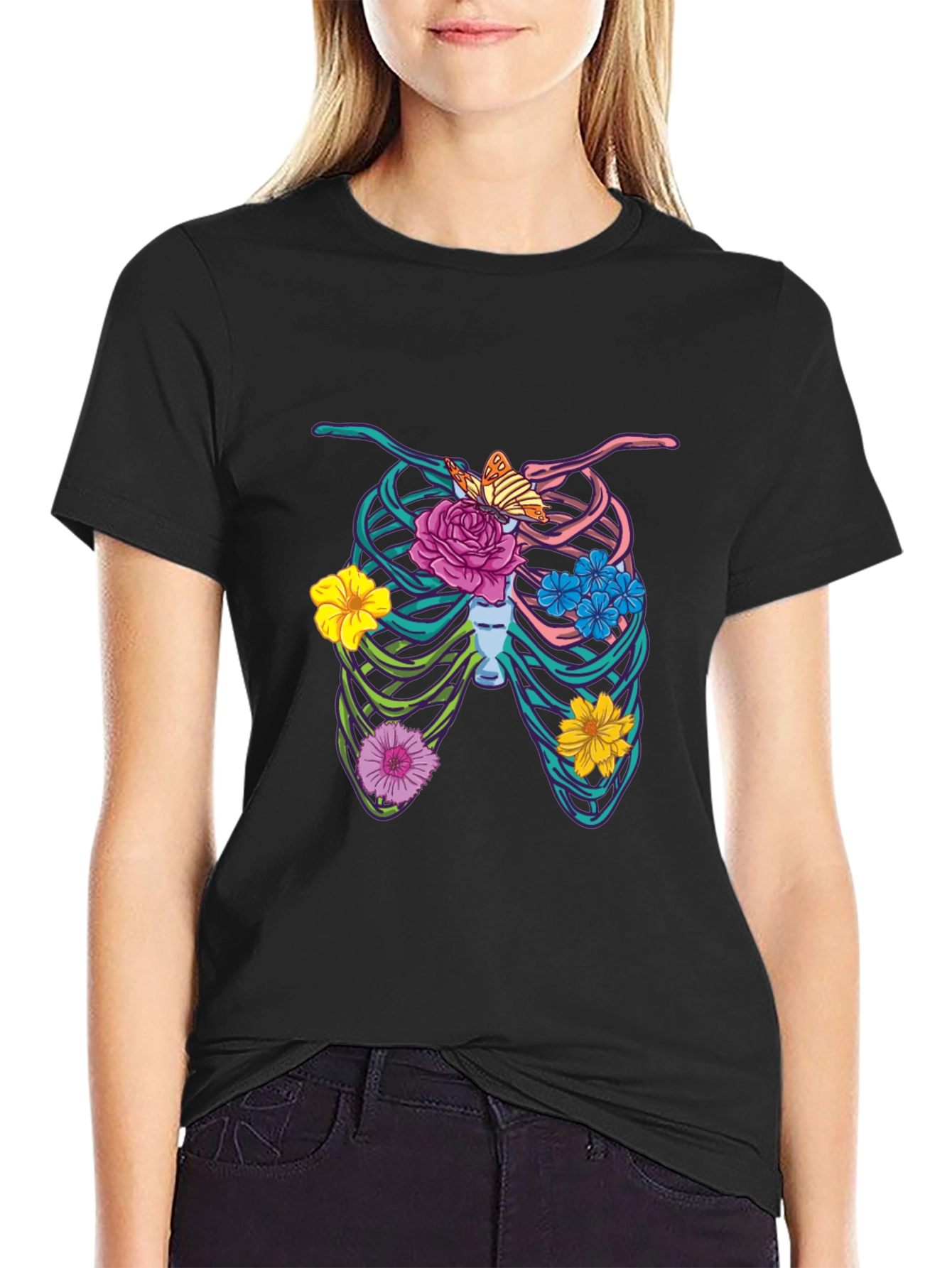 Floral Rib Cage Graphic Tee