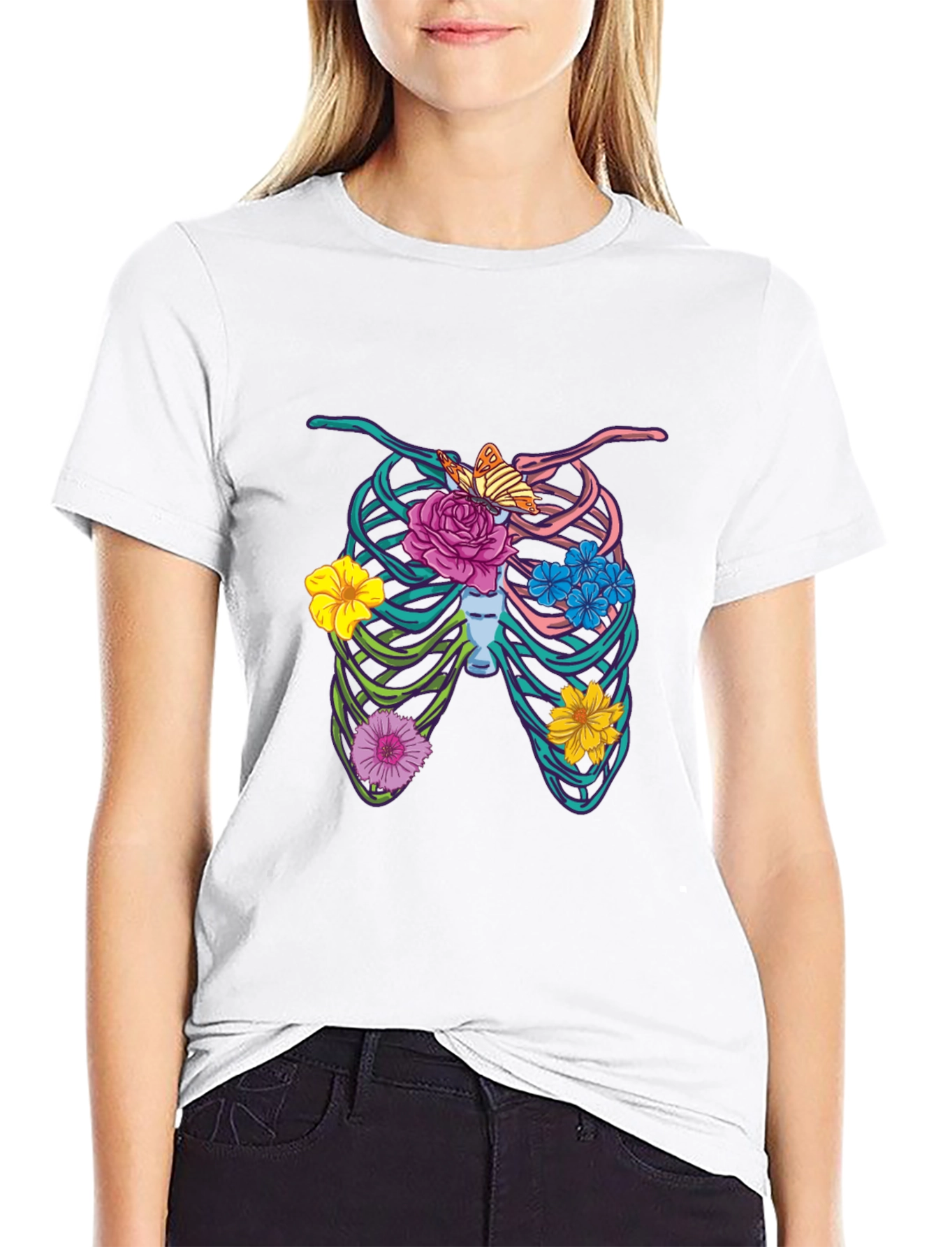 Floral Rib Cage Graphic Tee