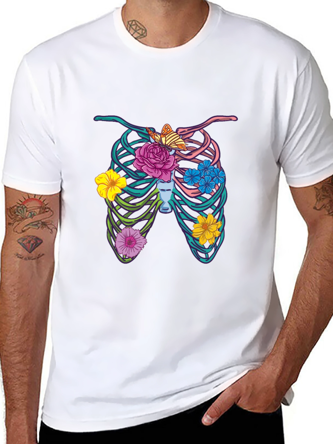 Floral Rib Cage Graphic Tee