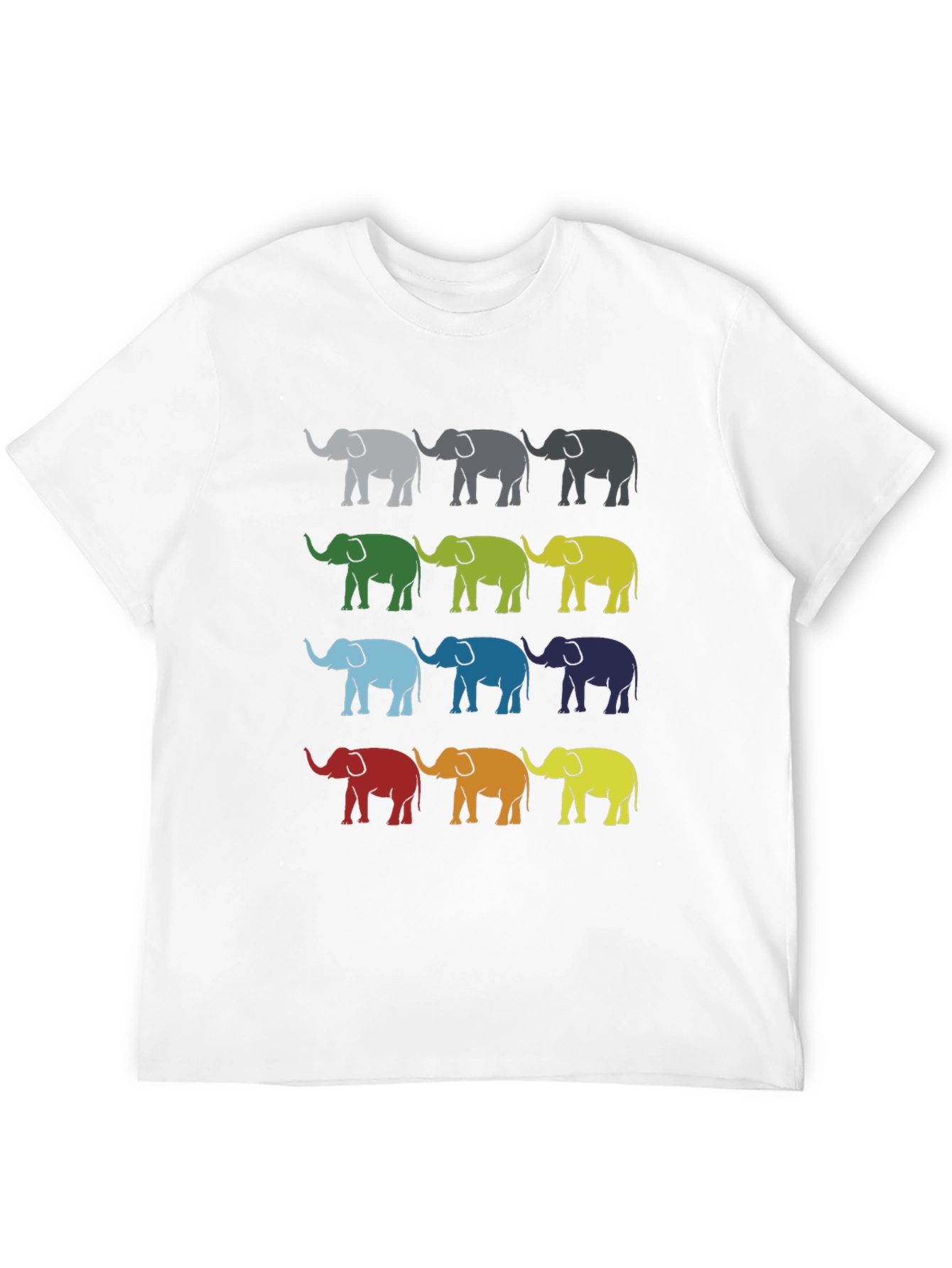 Colorful Elephant Pattern T-Shirt