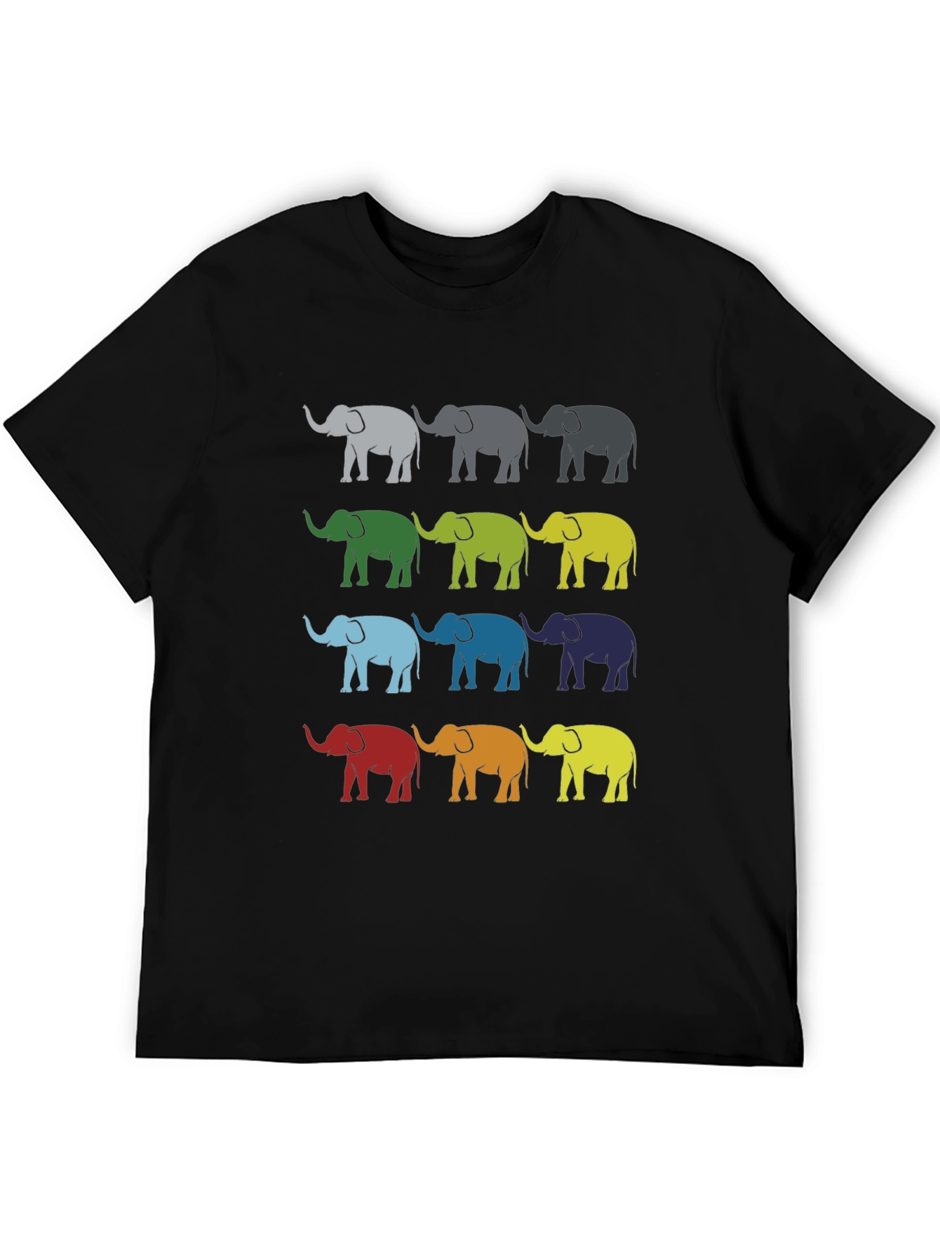 Colorful Elephant Pattern T-Shirt