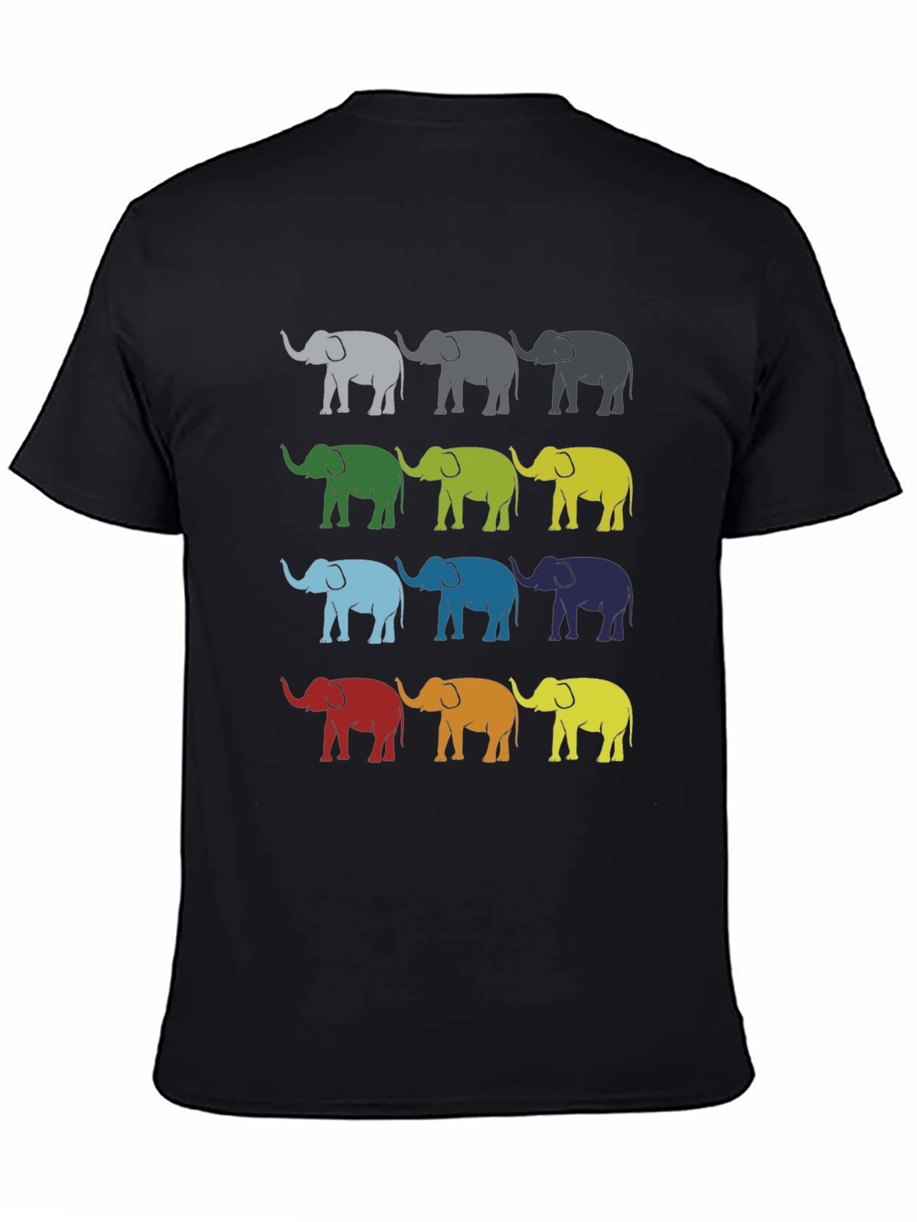 Colorful Elephant Pattern T-Shirt