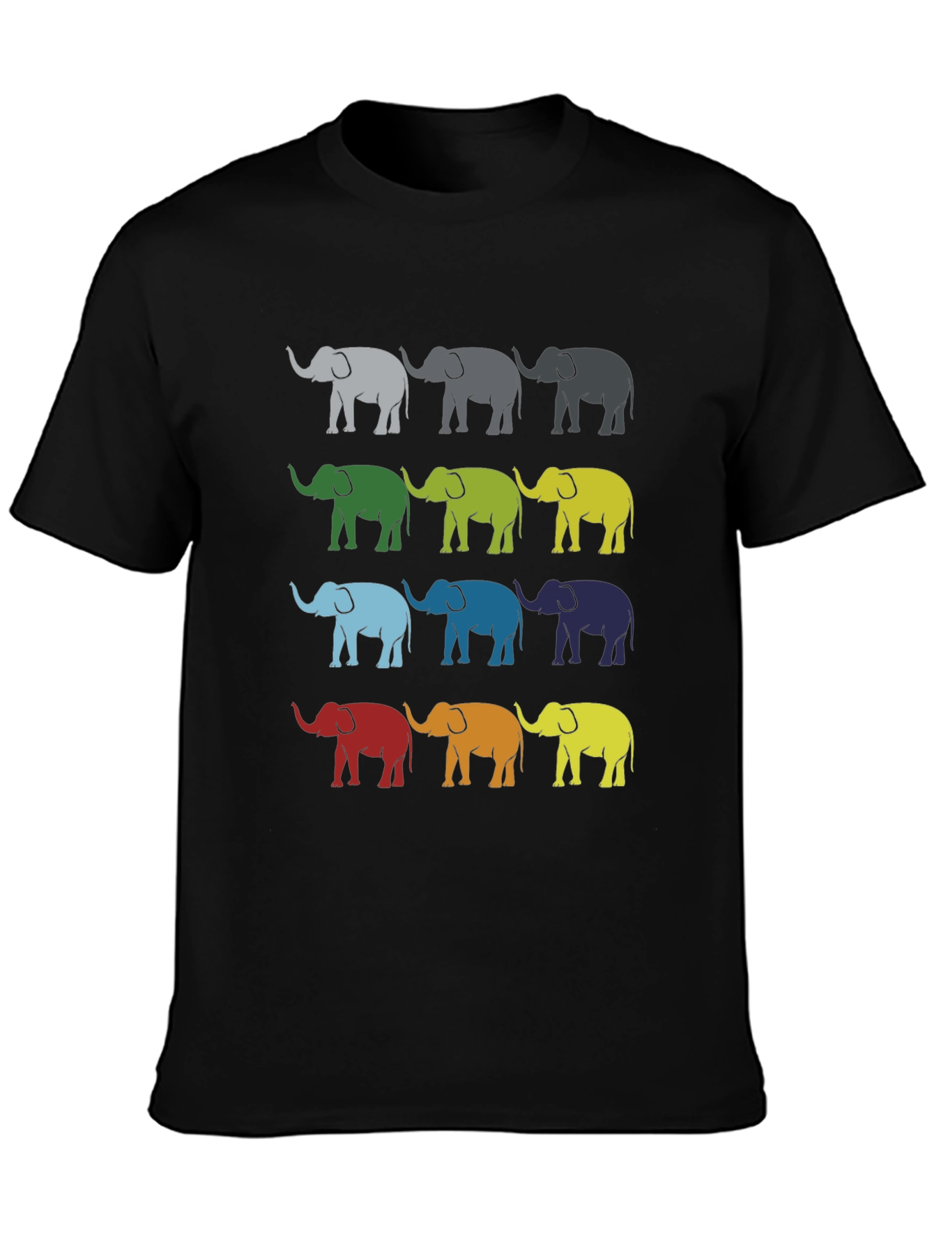 Colorful Elephant Pattern T-Shirt