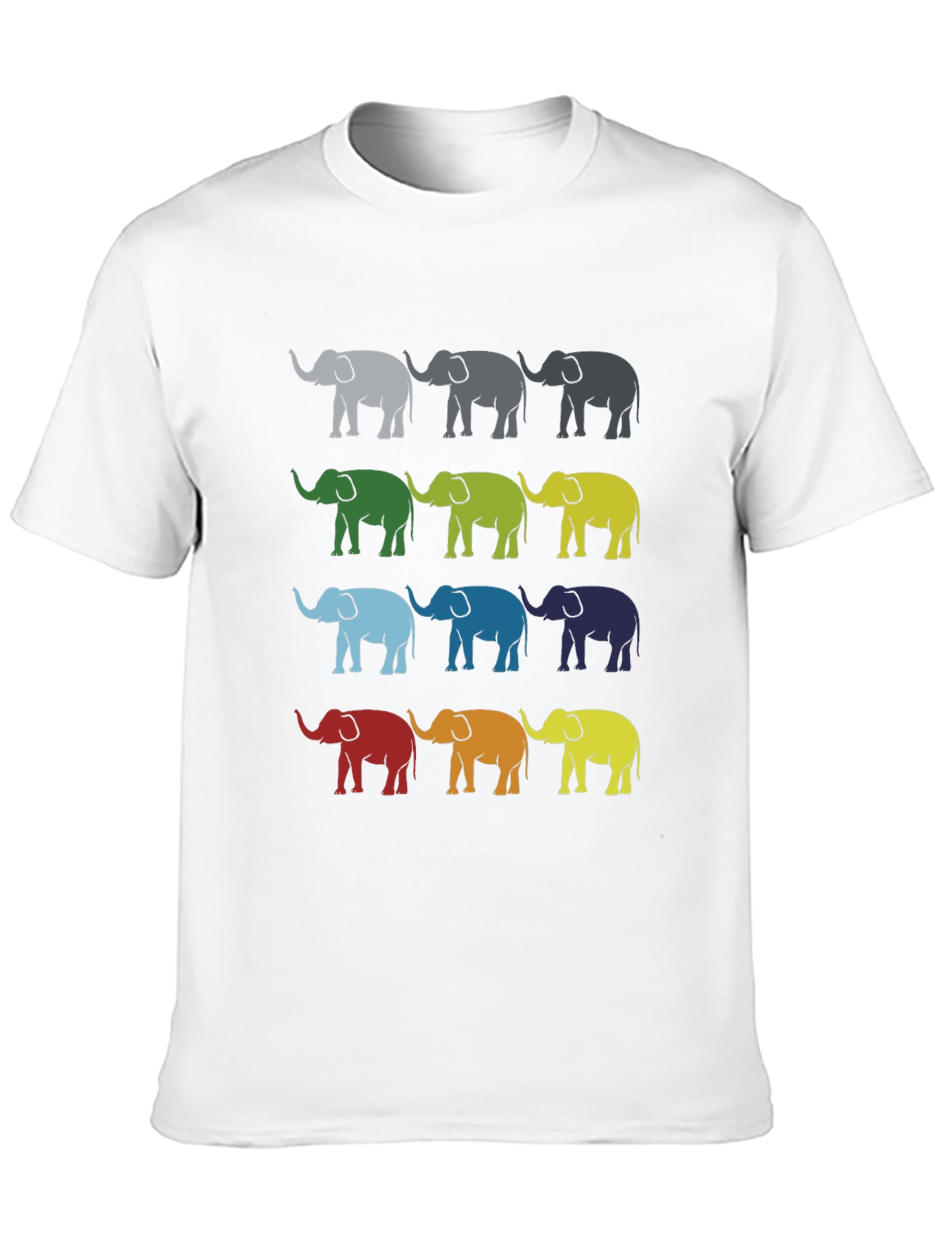 Colorful Elephant Pattern T-Shirt