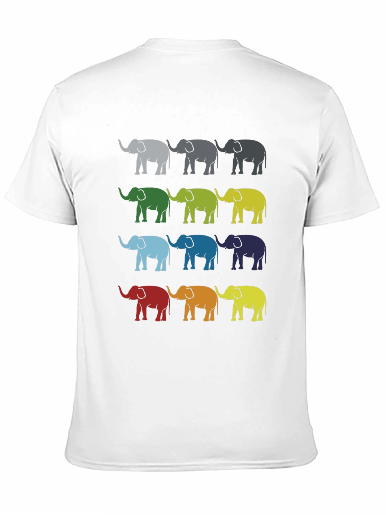 Colorful Elephant Pattern T-Shirt
