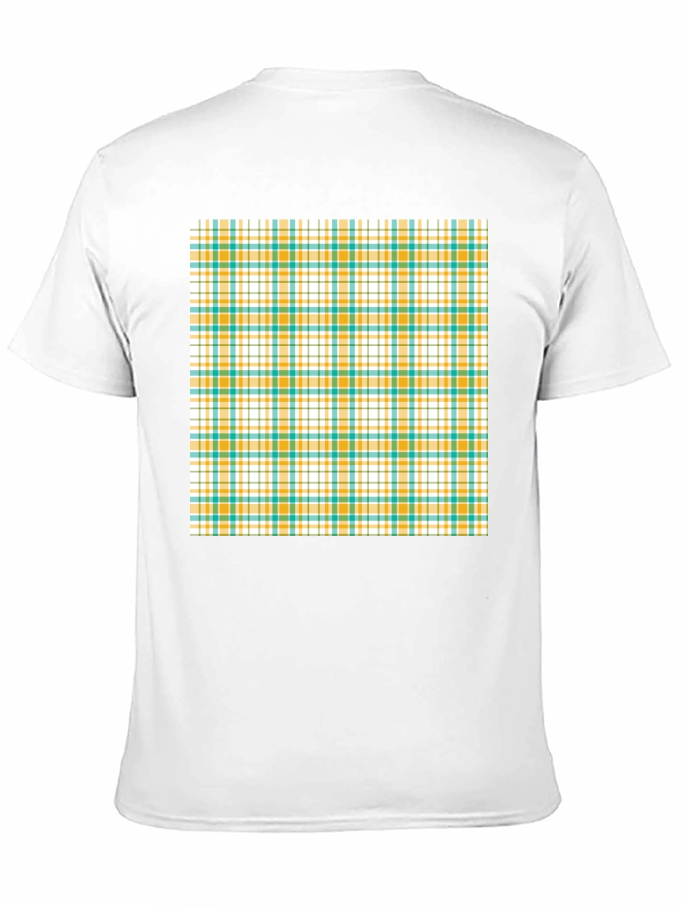 Modern Plaid Pattern Black T-Shirt