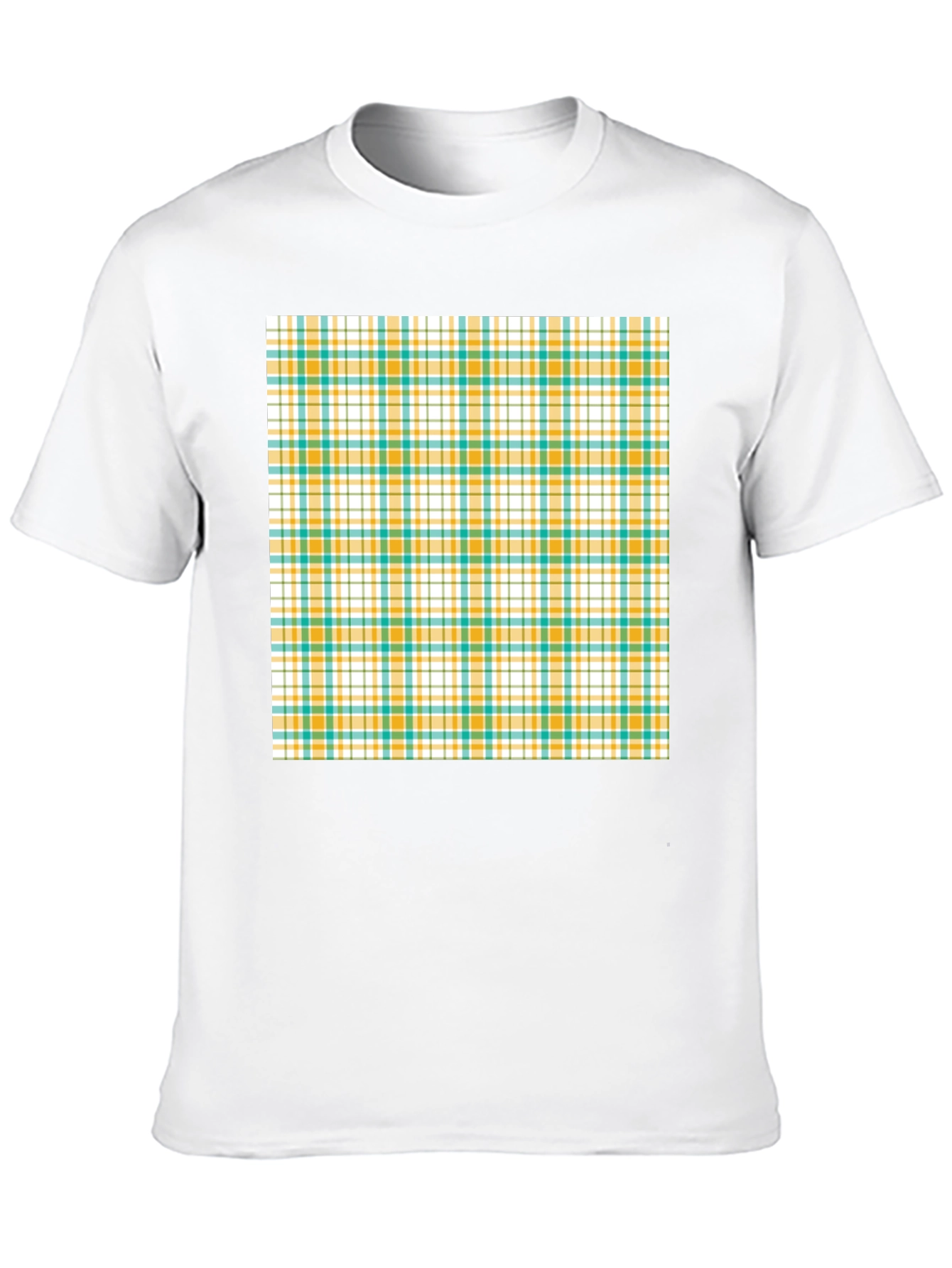 Modern Plaid Pattern Black T-Shirt