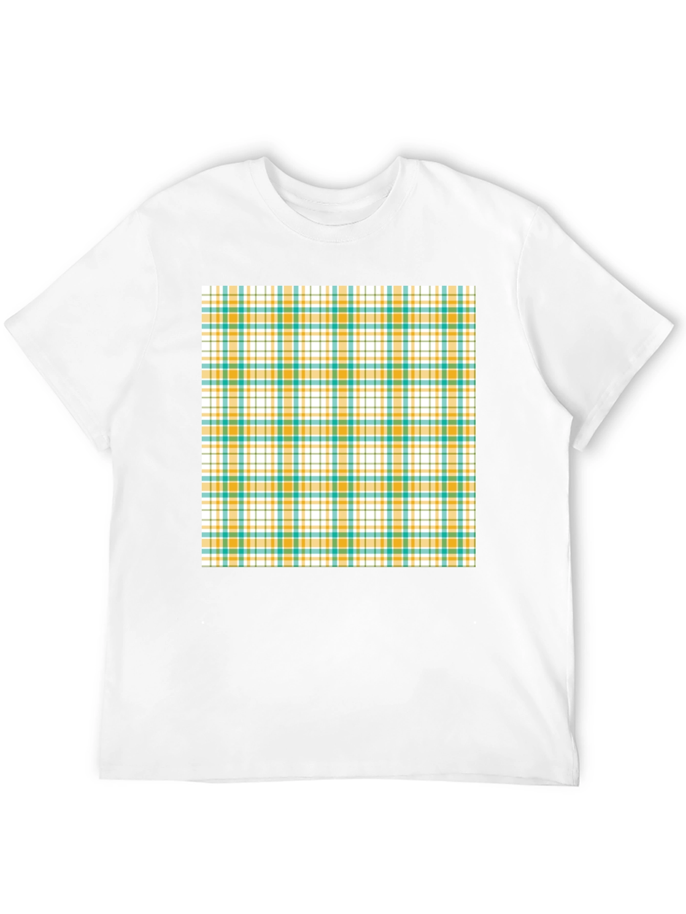 Modern Plaid Pattern Black T-Shirt