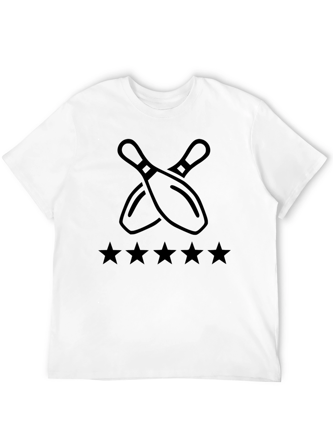 Bowling Pins & Stars Graphic Tee - Black