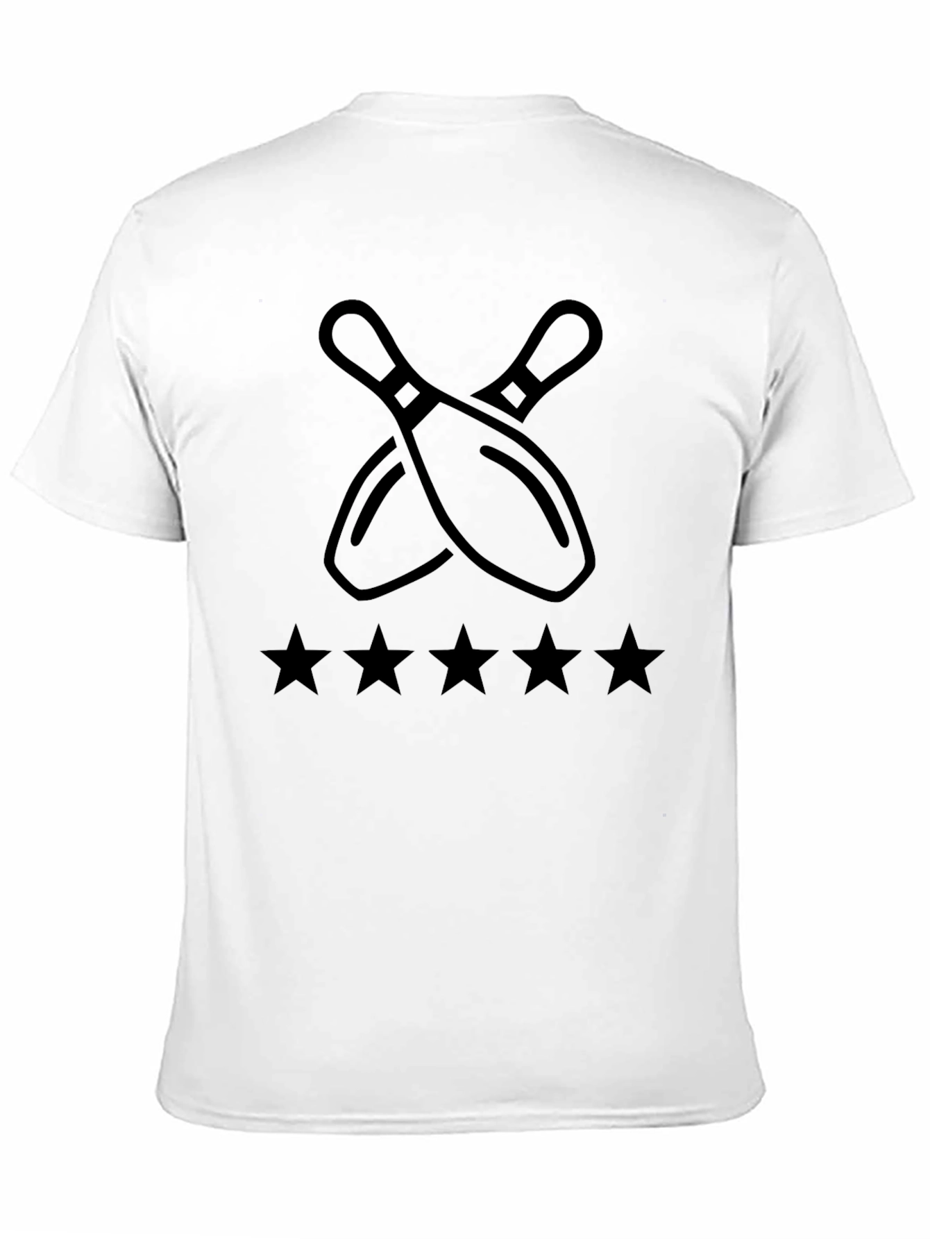 Bowling Pins & Stars Graphic Tee - Black