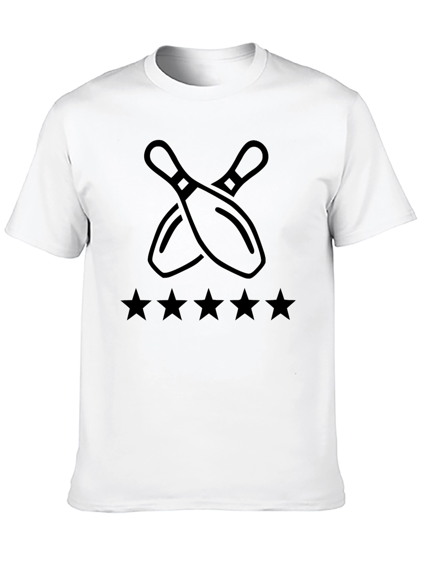 Bowling Pins & Stars Graphic Tee - Black