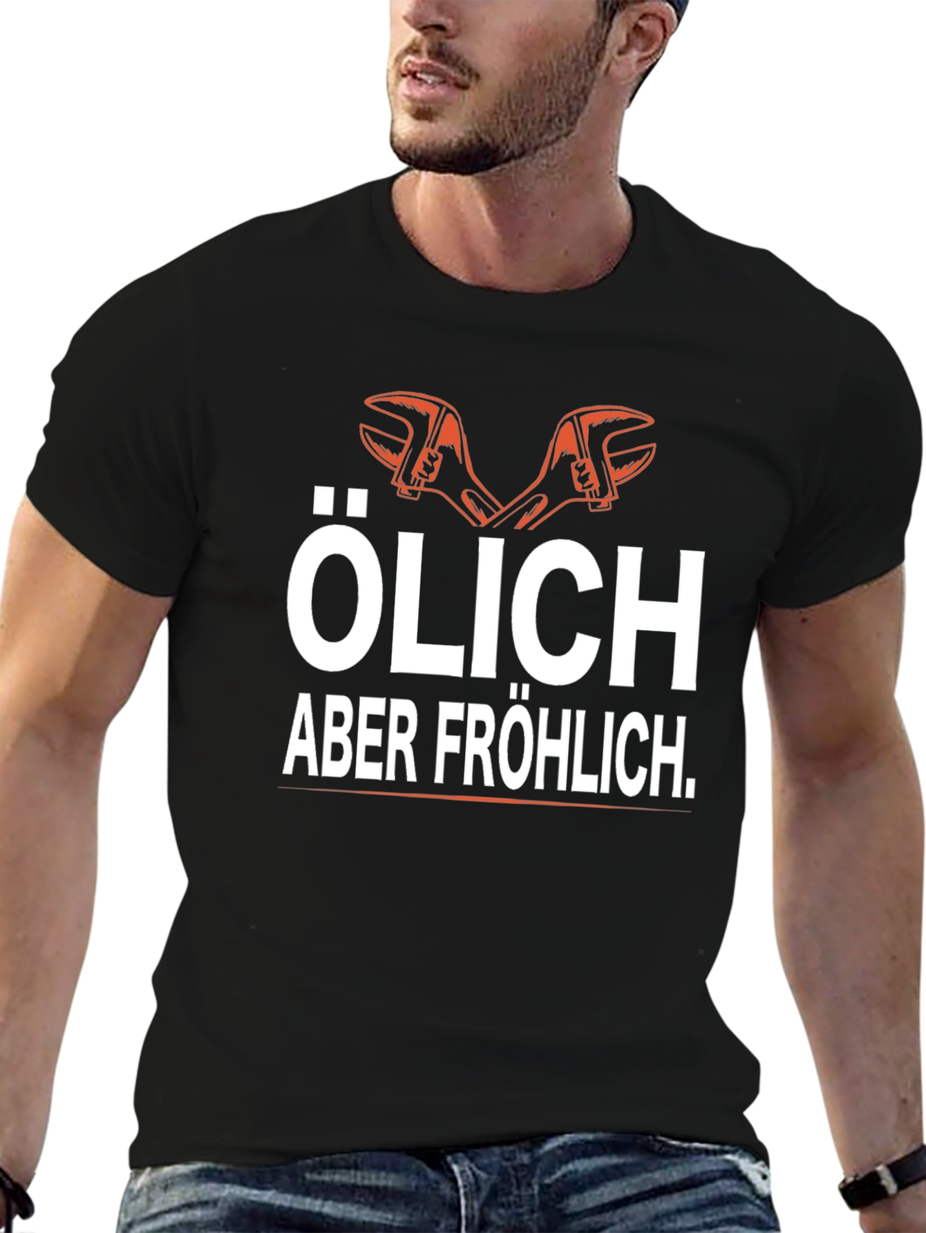 Olich Aber Frohlich Black Graphic T-Shirt