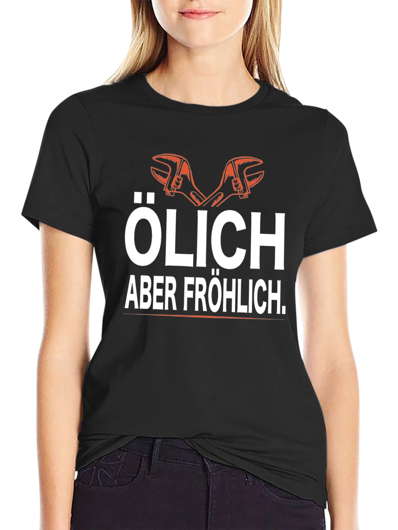 Olich Aber Frohlich Black Graphic T-Shirt