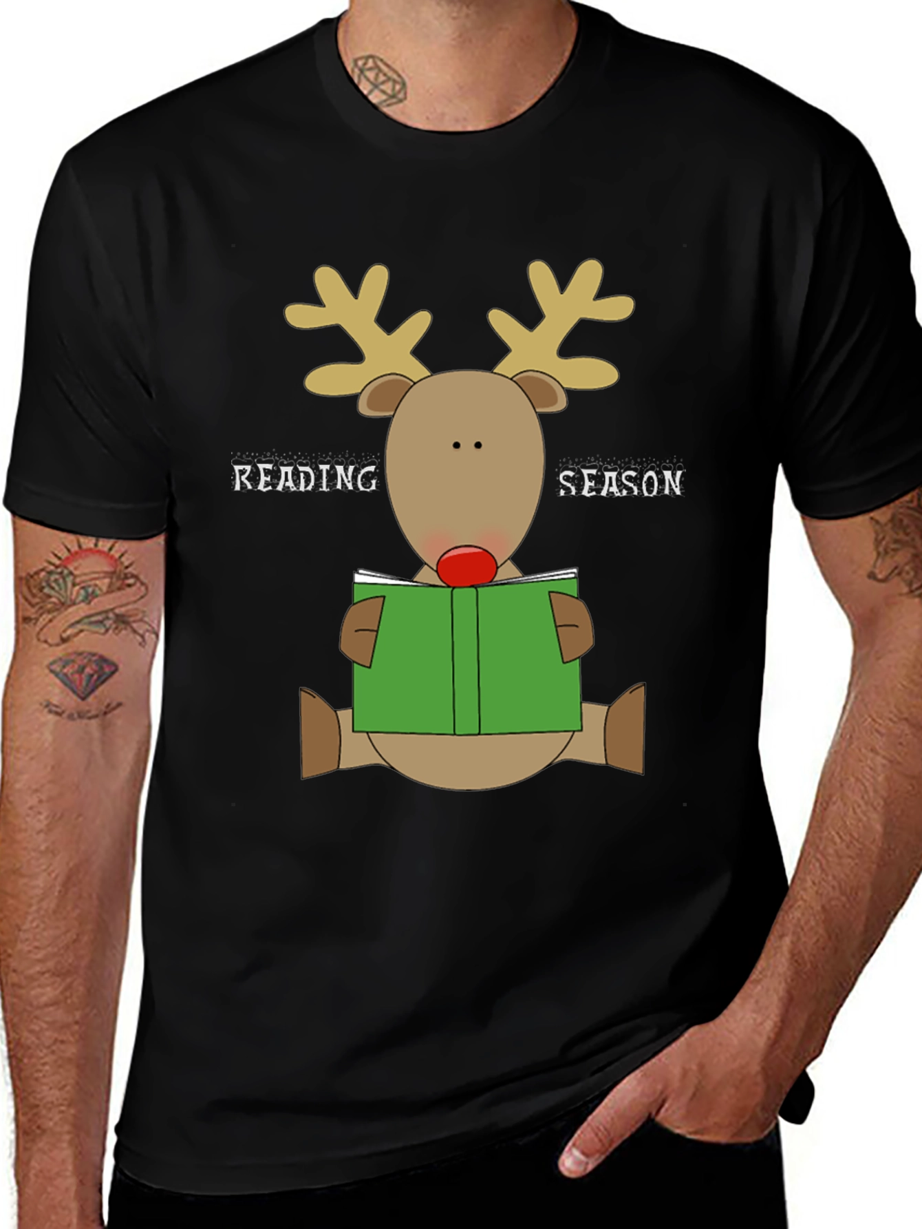 Reading Season Reindeer Graphic T-Shirt