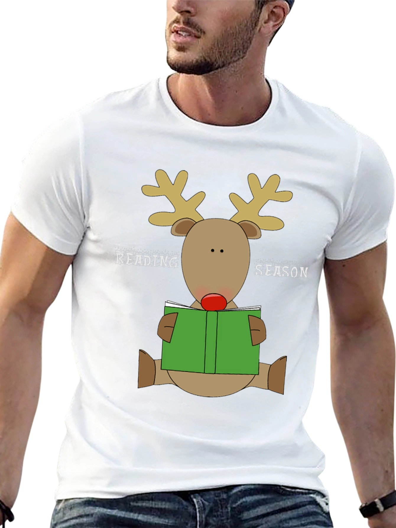 Reading Season Reindeer Graphic T-Shirt