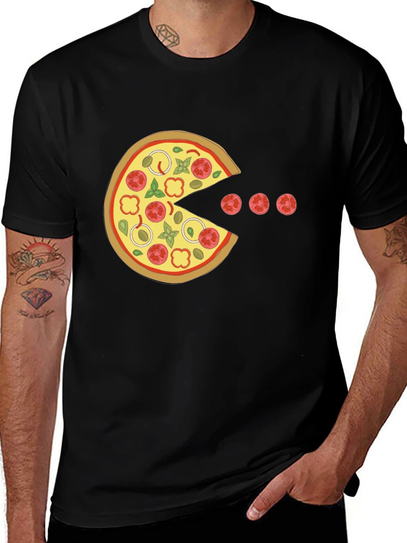 Pizza Pacman T-Shirt - Funny Foodie Tee