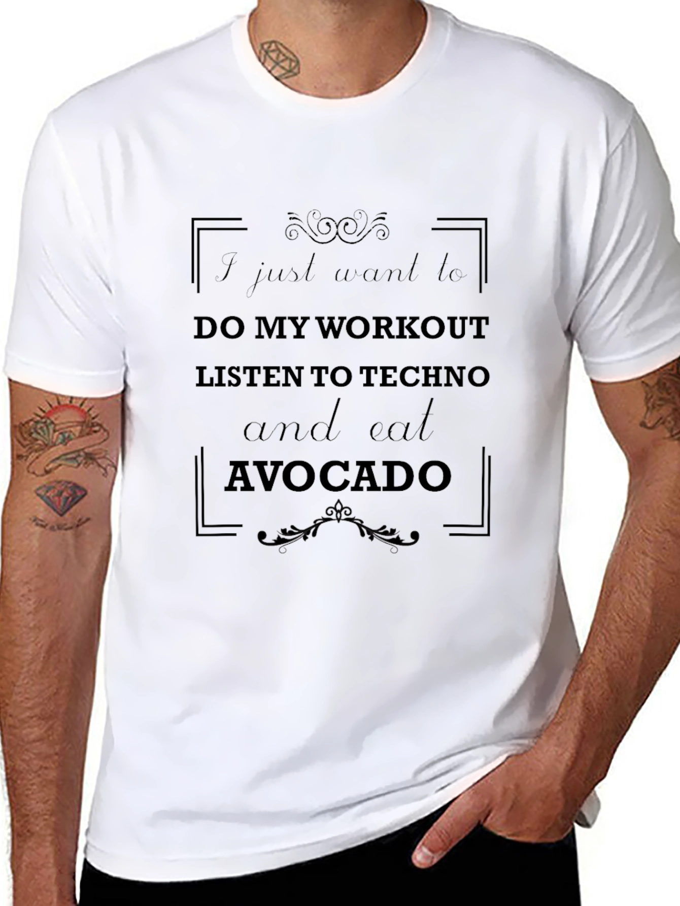 Workout Techno Avocado Black T-Shirt