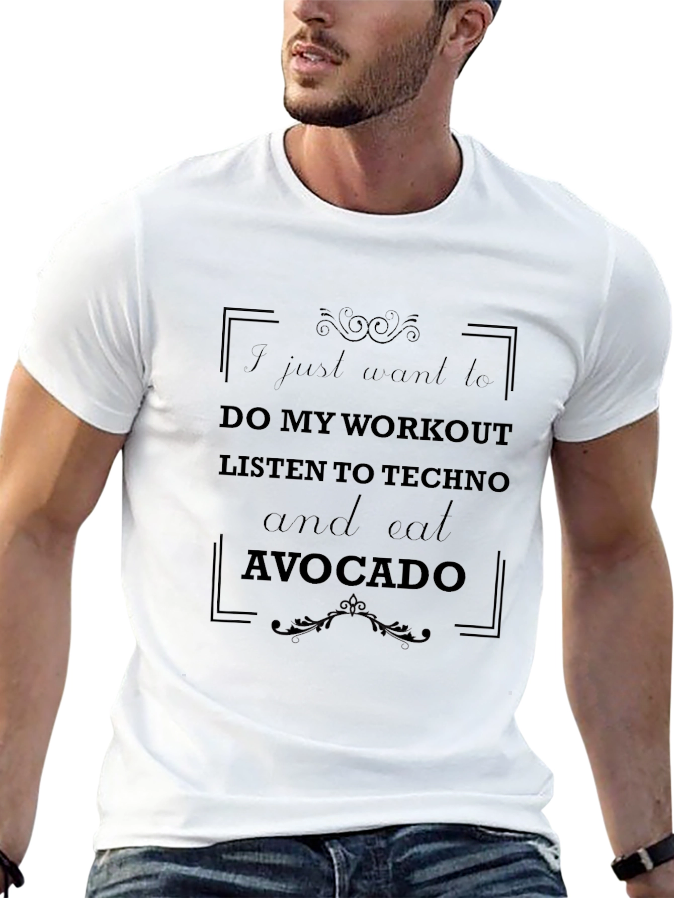 Workout Techno Avocado Black T-Shirt