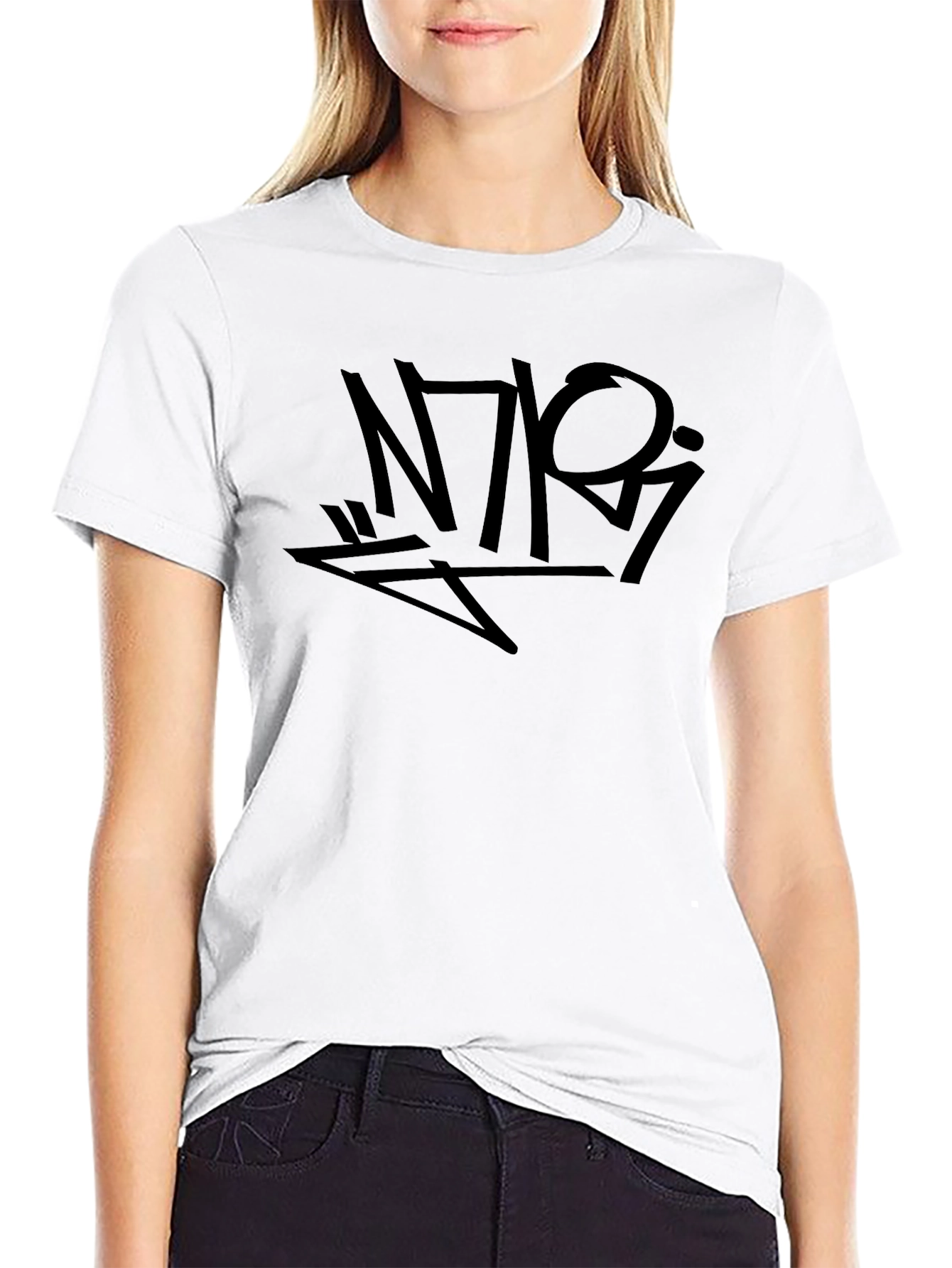 Urban Black Graphic Tee - Abstract Graffiti Style