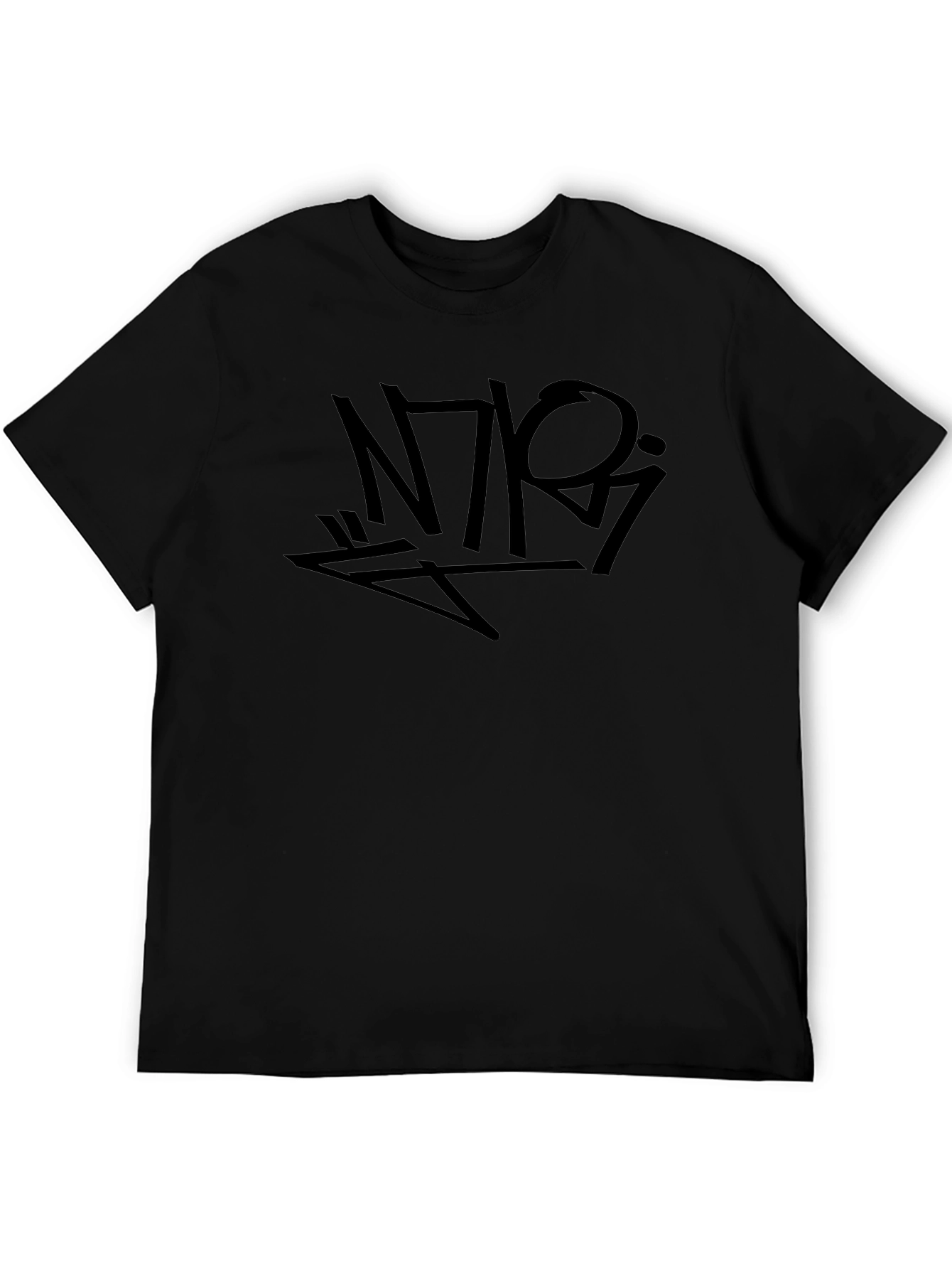 Urban Black Graphic Tee - Abstract Graffiti Style