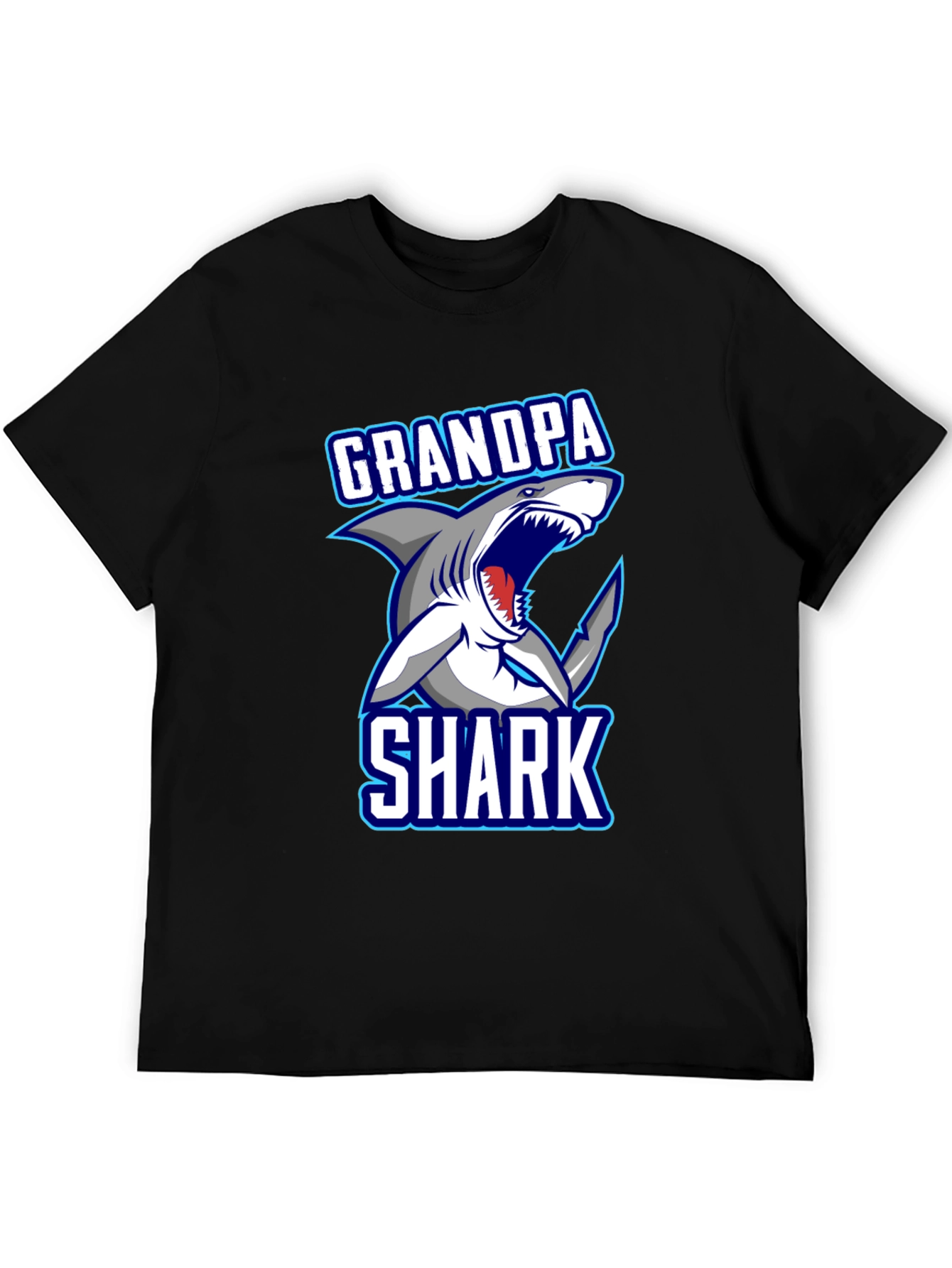 Grandpa Shark Graphic T-Shirt - Mens Black Tee